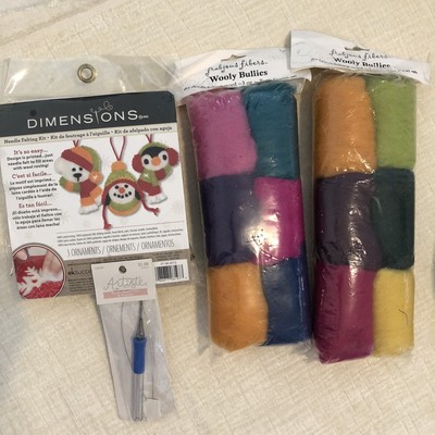 2 FRABJOUS FIBERS 3oz Wooly Bullies Botanicals + Tutti-Fruitti + Needle + Bonus