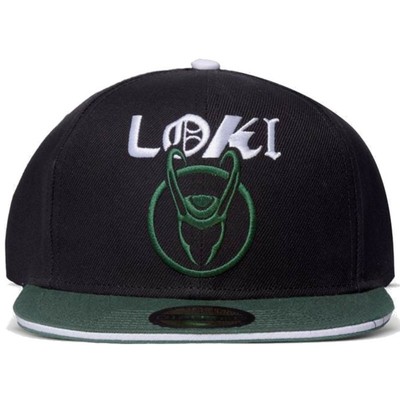Difuzed Unisex Adult Loki Marvel Comics Flat Brim Snapback Hat Cap Black Green