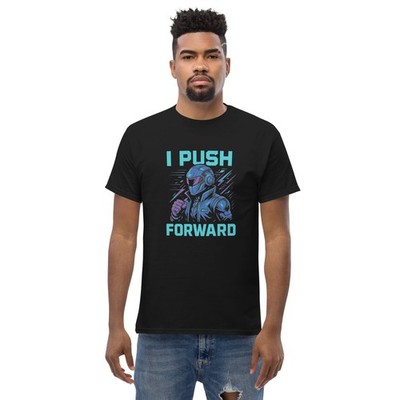 I Push Forward Cyberpunk Graphic Tee Voiceritzy Men’s Cotton Streetwear T-Shirt