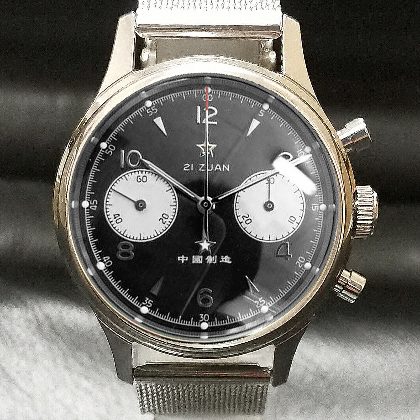 Pre-owned Sugess Seagull 1963 2021 Milan Steel + Nylon 2 Band Sapphire Black Mechanical Watch