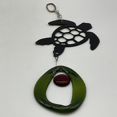 Sea Turtle Wind Chime 11 Inches Long With Glass Beads