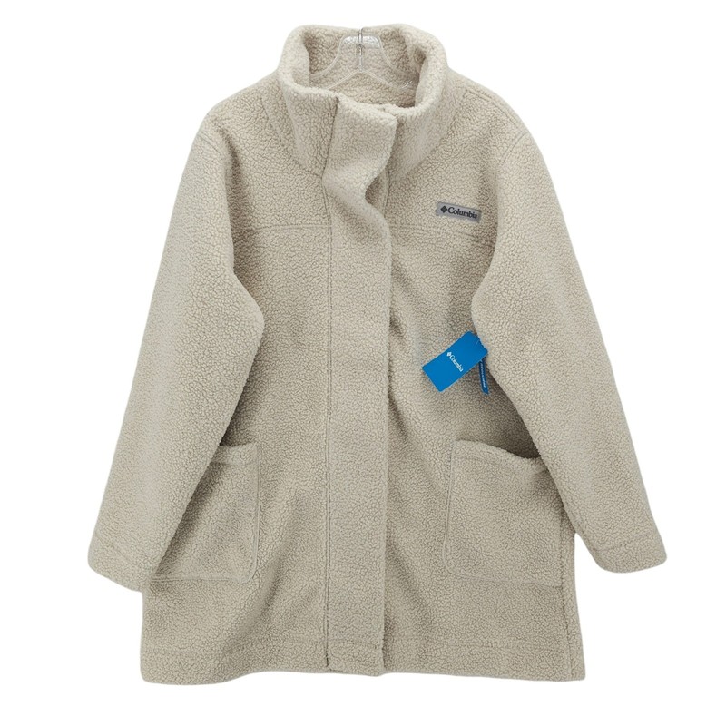 NWT COLUMBIA Panorama Long Jacket Ivory High Pile Fleece Women's Size 2X