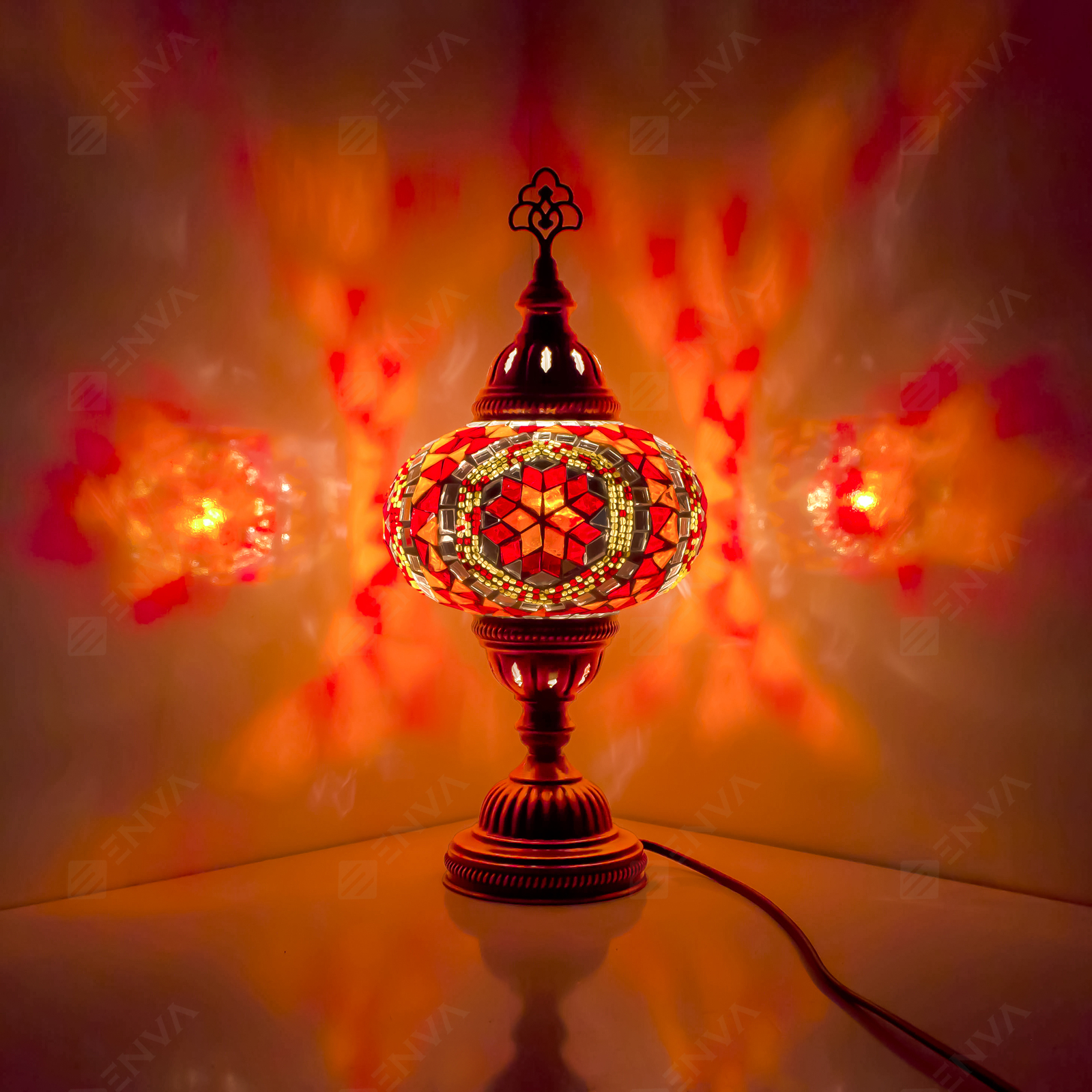 Handmade Turkish Moroccan Mosaic Table Bedside Tiffany Desk Lamp Light Large - Picture 7 of 24