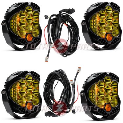Baja Designs  4x LP9 Pro  Amber LED Driving/Combo Lights, 2x Upfitter Harnesses