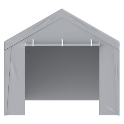 VEVOR Carport Replacement Canopy Car Shelter Tent Top+Side Wall 10x20 ft Grey