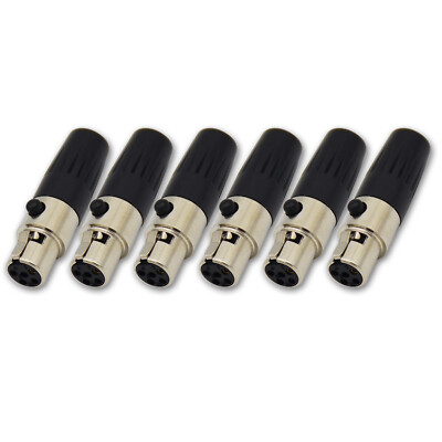 6,Panel Mount Audio Connector: XLR Female 5 pin plug for Microphone Connection