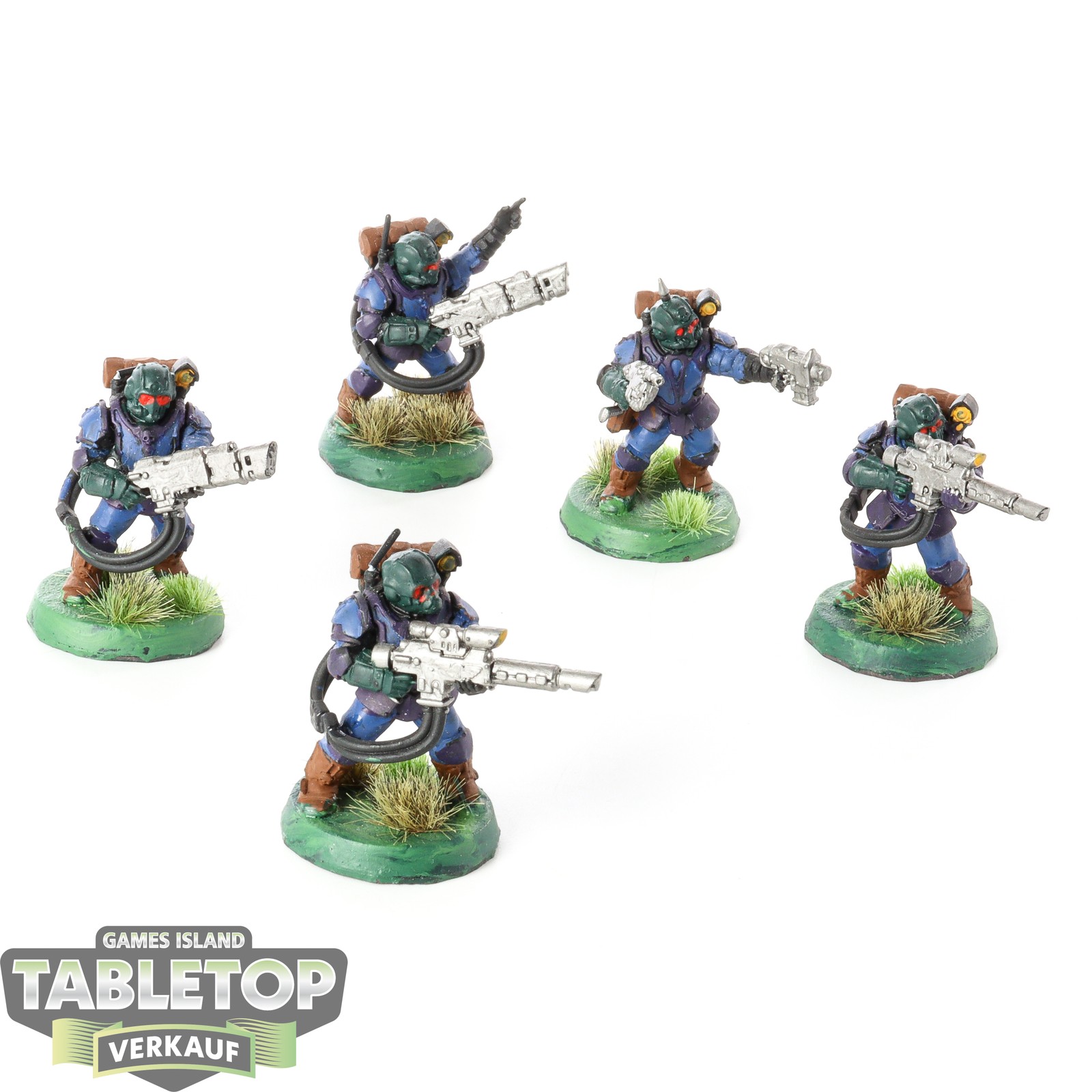 Astra Militarum - 5x Militarum Tempestus Scions Command Squad - bemalt