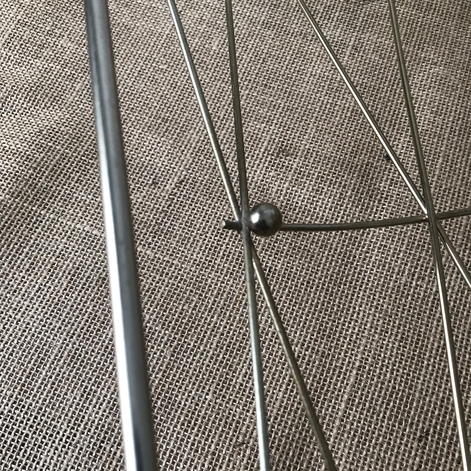 Vintage Mid Century Brass Metal LP Record Holder Magazine Rack Wood Handle