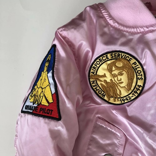 Up And Away Kids Jacket USAF MA 1 Flight Toddler Girls Pink Zip Size 3T