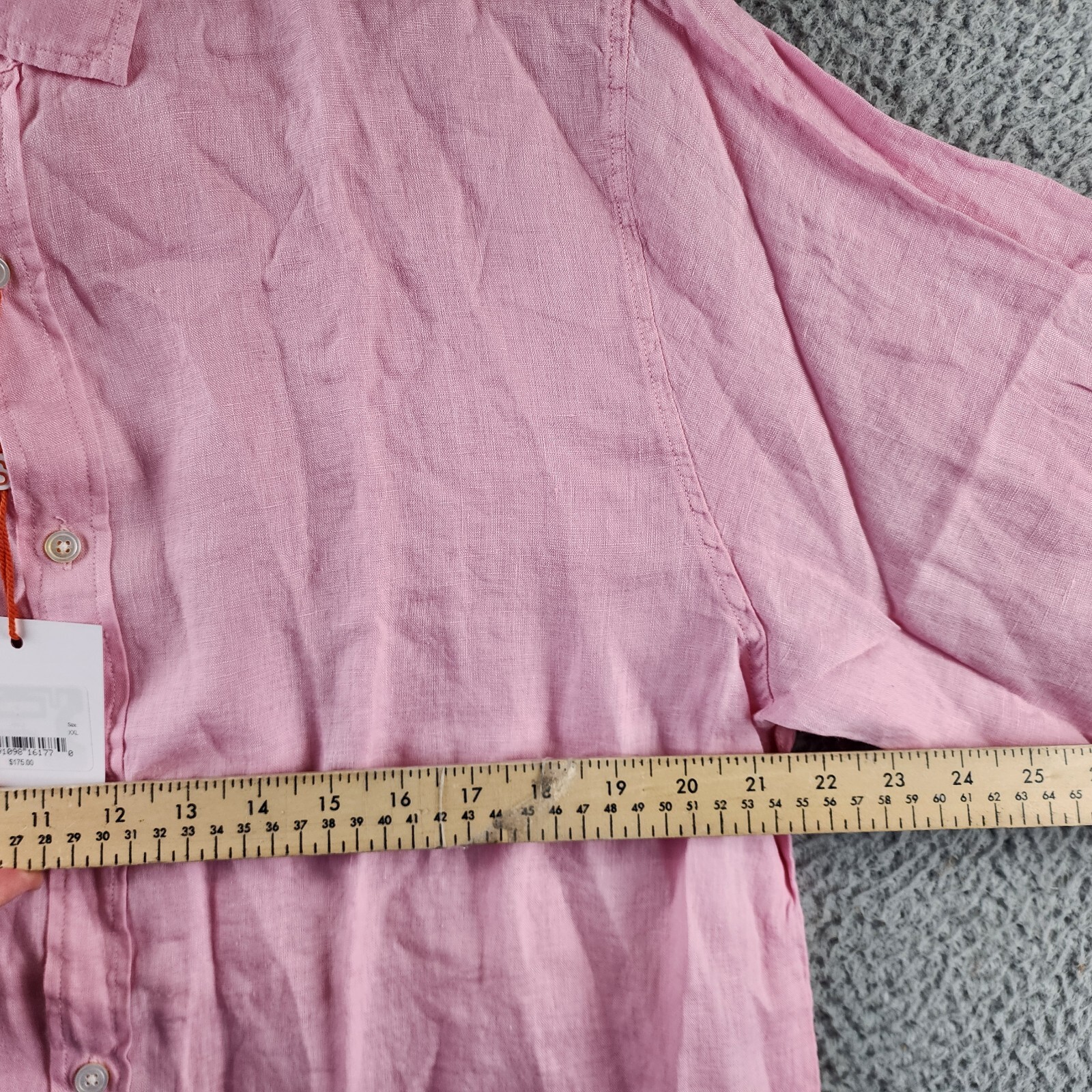 Swims Amalfi Linen Button Up Shirt Men's XXL Blush Pink Collared Long Sleeve - Picture 8 of 14