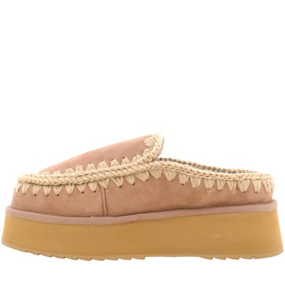 Pre-owned Mou A24us Women's Slipper Mu.fw681004a Clog Eskimo Platform In Beige