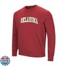 Little King NCAA Toddler Boys and Girls Crewneck Sweatshirt With Tackle Twill Letters-Team Colors-Oklahoma-Crimson-4T
