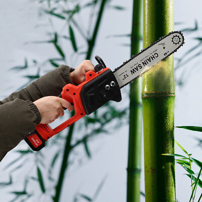 12 Inch Electric Chainsaw Portable Handheld Cordless Chainsaw w/ Battery&Charger