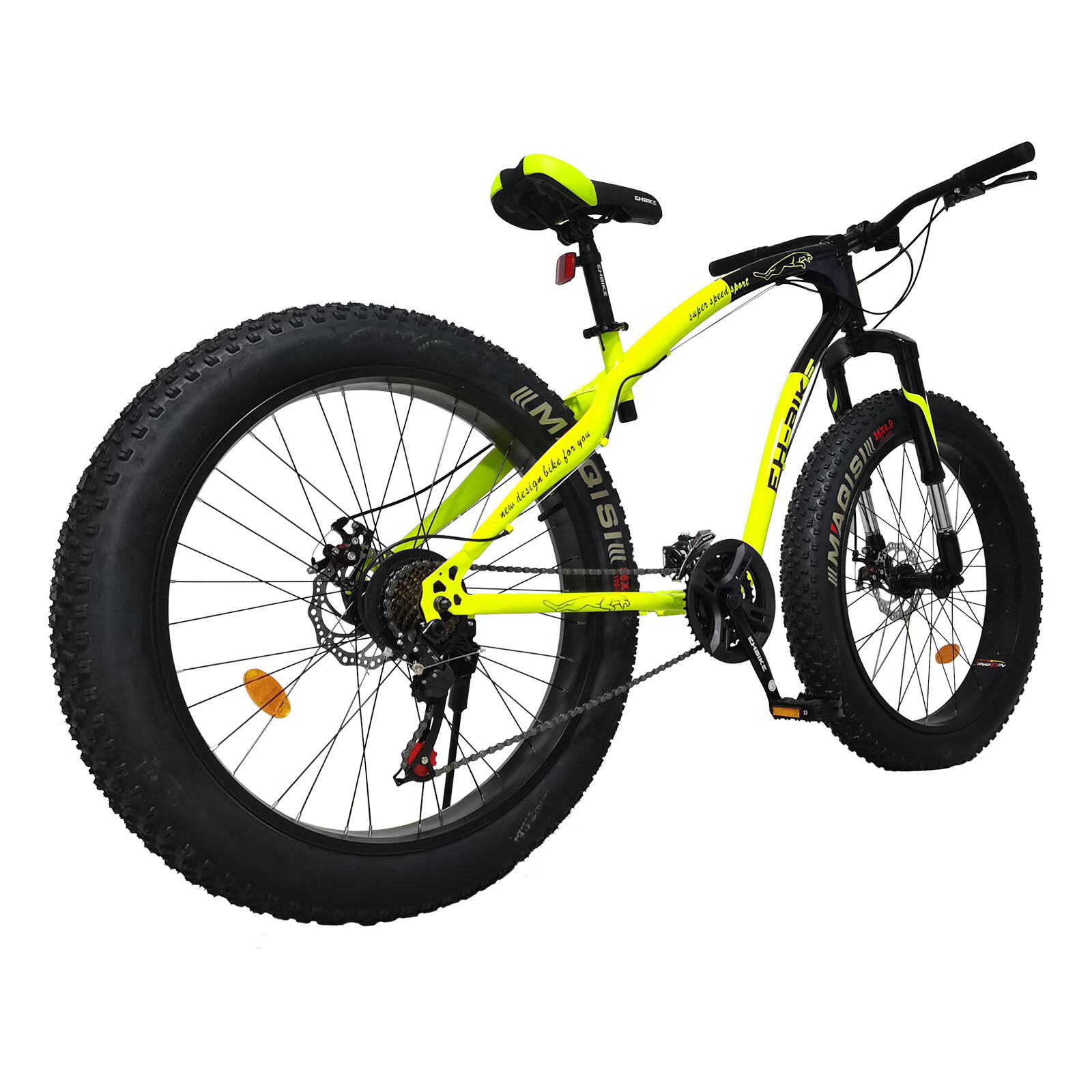 Mens Fat Tire Mountain Bike, 26-Inch Wheels, 4-Inch Wide Knobby Tires, 7-Speed