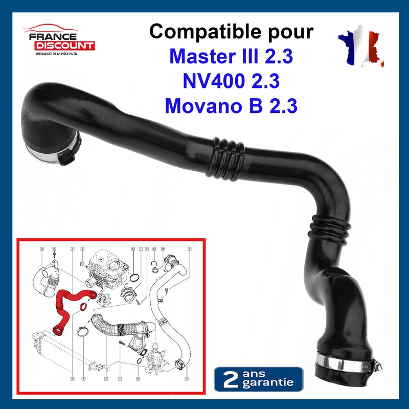 Prevu Pour Renault Master Iii 2010- Durite Pipe Turbo Intercooler 2.3 Cdti Dci