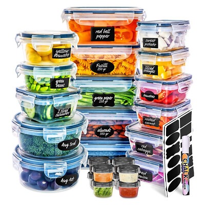 S 50 Pack With Lids, Kitchen Airtight Meal Prep Container