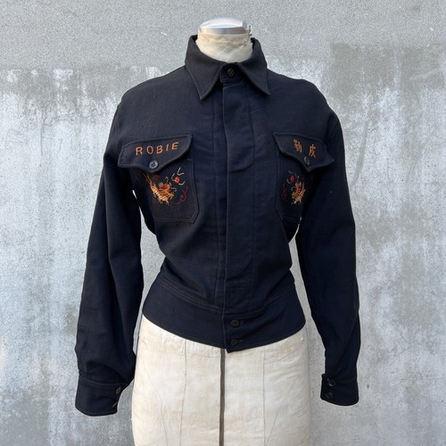 siq klein 1940s WOOL JACKET ヴィンテージ ジャケット Vintage 1940s Souvenir Jacket Navy Blue Wool China WWII