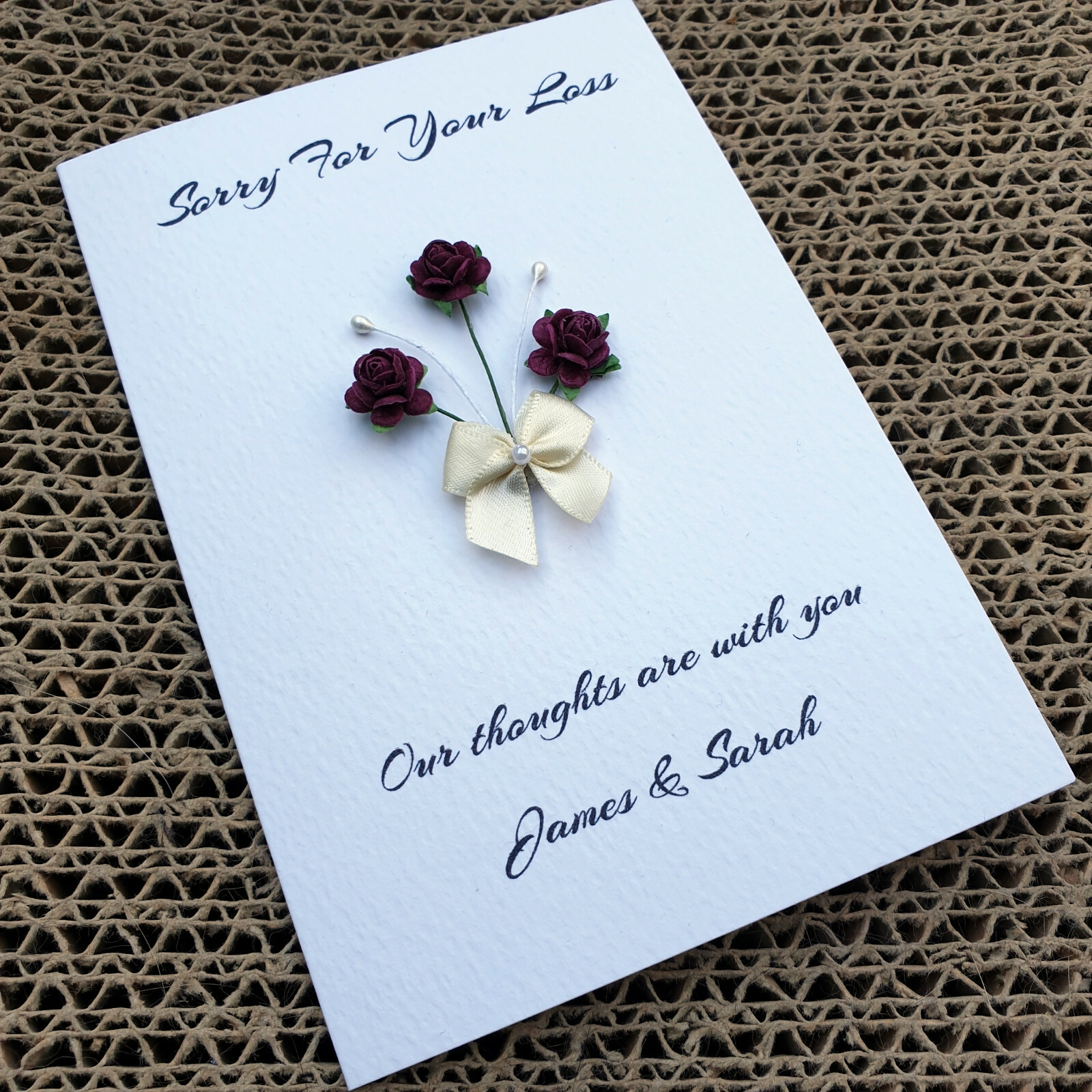Personalised Sympathy Bereavement Card Handmade With Deepest Within Sorry For Your Loss Card Template