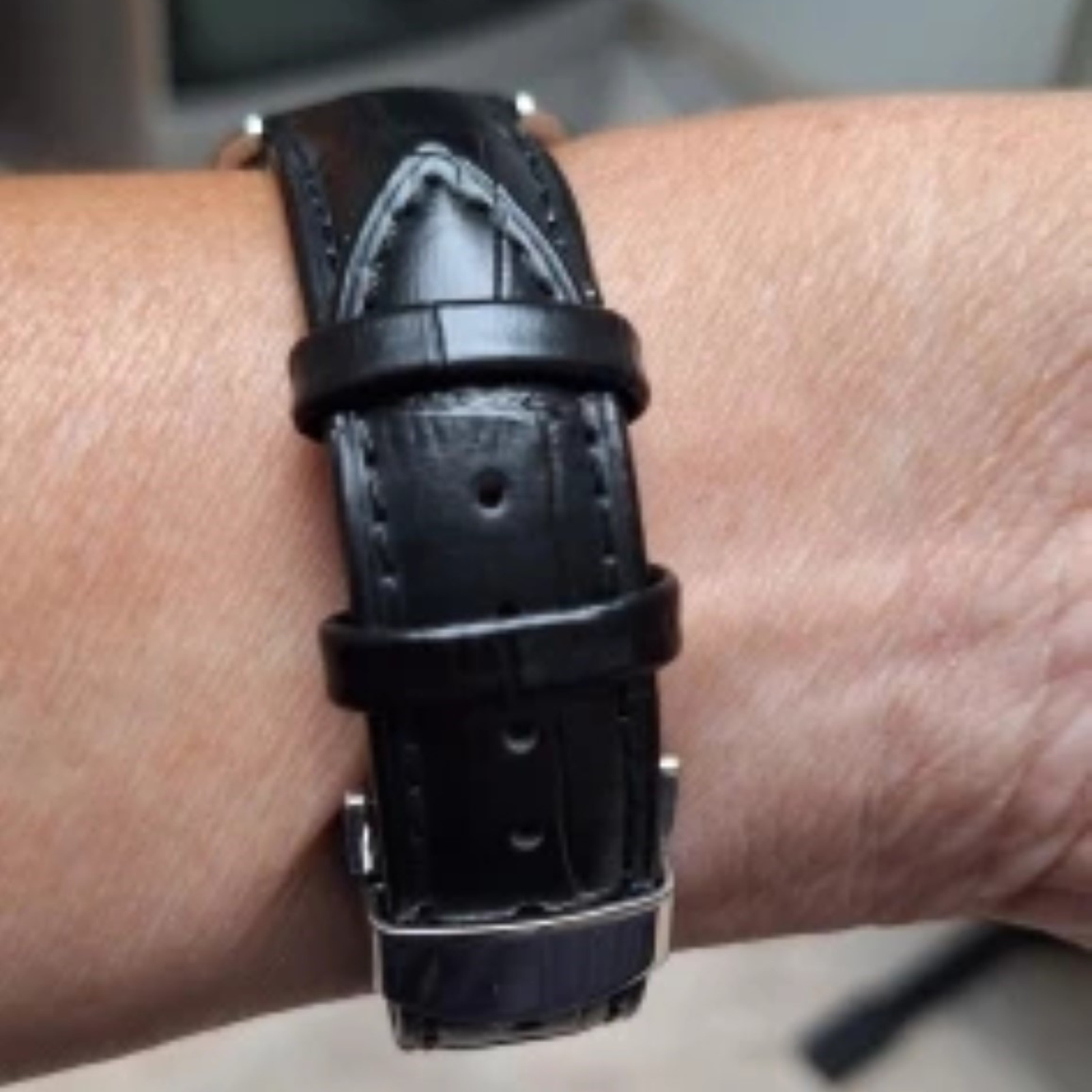 Genuine Leather Watch Band Bracelet Strap Replacement Deployment Clasp Buckle