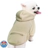 Jecikelon Pet Dog Cold Weather Coat with Pocket Winter Dog Hoodie Warm Puppy Clothes for Small Dogs Chihuahua Clothing (Beige, X-Small)