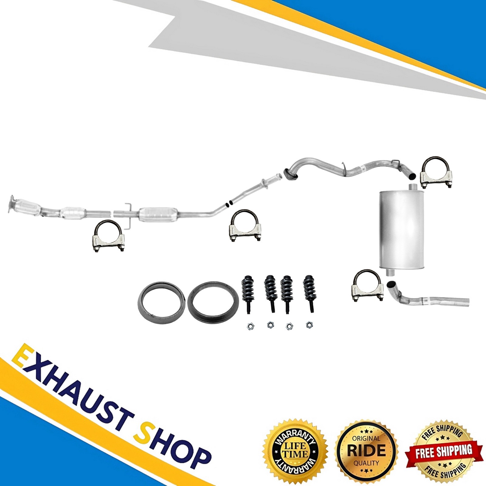 Full Exhaust System For 2003-2004 Pontiac Vibe 1.8L Base|1ZZ-FE Eng.|FWD New