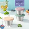 [8 Pack] Salad Dressing Container To Go, 2.4oz Small Condiment Containers with Leakproof Silicone Lids, Reusable Stainless Steel Sauce Cups for Lunch Bento Box, Picnic and Travel