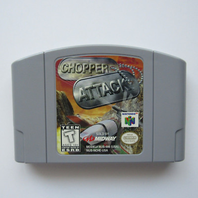 Chopper Attack Nintendo 64 N64 Authentic Retro Helicopter Game Cleaned Tested