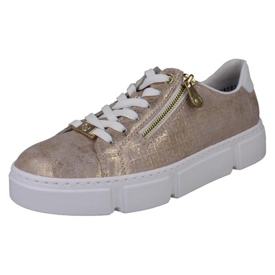 Ladies Rieker Soft Casual Embossed Platform Metallic Trainers 'N5917'