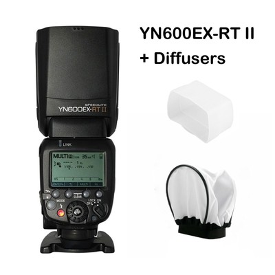 YONGNUO YN600EX-RT II Master Flash Speedlite Wireless HSS TTL + Bounce Diffusers