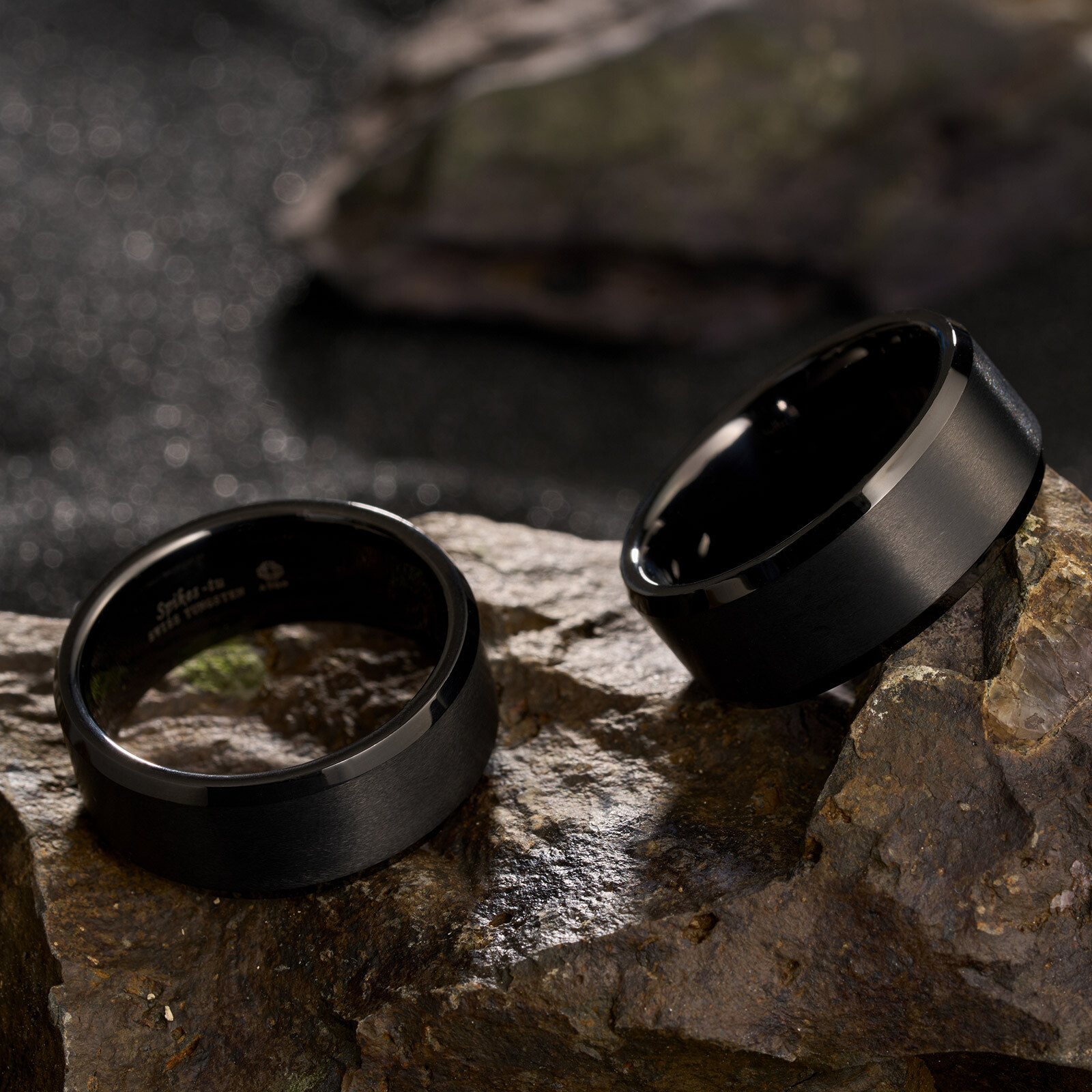 10mm Classic Black Mens Wedding Band ATOP Jewelry Carbide Tungsten Ring