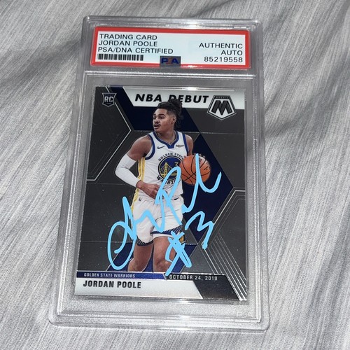2019-20 Panini Mosaic Jordan Poole Signed Card PSA DNA Auto