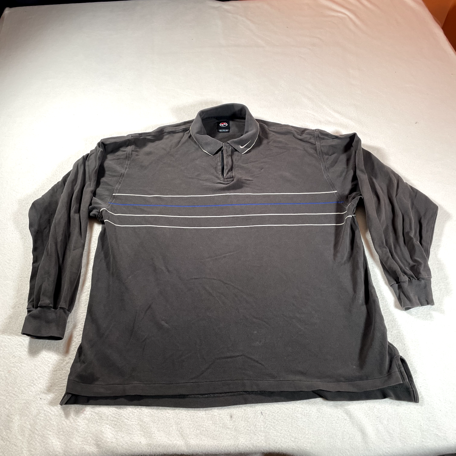 00s nike golf vtg カットソー Y2K adidas polo Vintage Nike Polo Golf Shirt Short Sleeve Gray w/ White