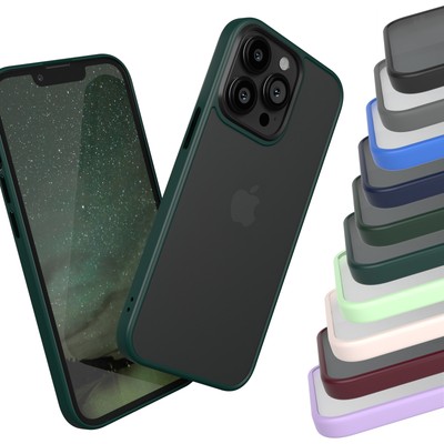 EAZY CASE für Apple iPhone 13 Pro Bumper Slim Cover Matt Hülle Rand Schutz TPU