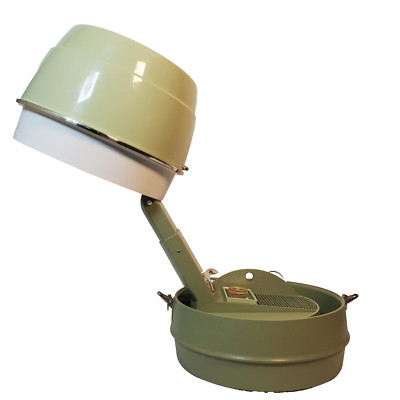 VTG Sears Roebuck Co Green Portable Table Top Hood Hair Dryer 1000W Hard Bonnet