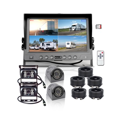 AHD 9'' Split Monitor DVR 1080P IR Reverse Camera For Truck RV Trailer Rear View