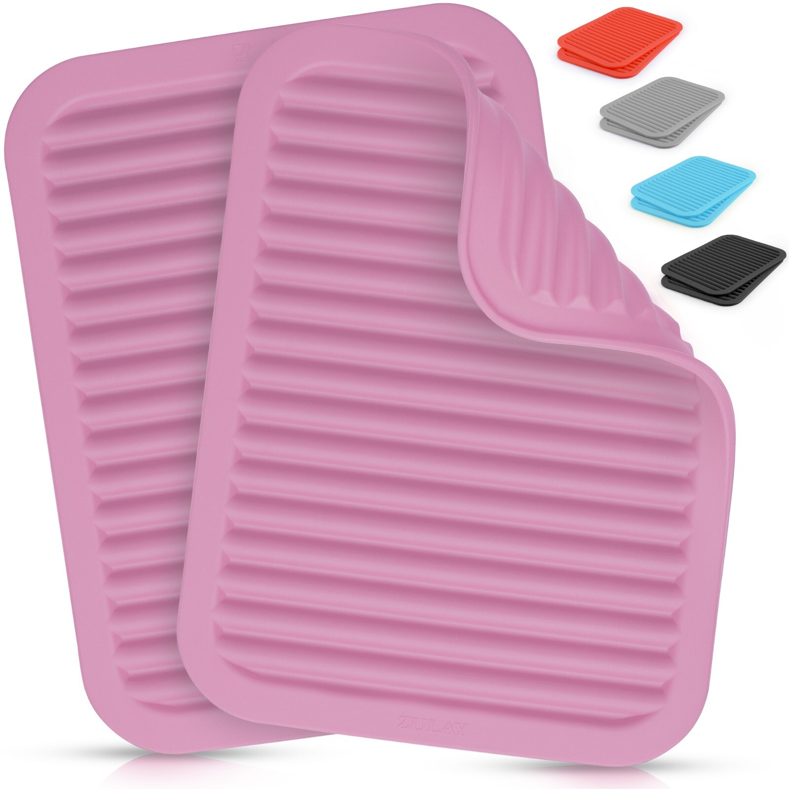 Zulay 2 Pack 9"x12" Silicone Trivets For Hot Pots and Pans Heat Resistant Trivet