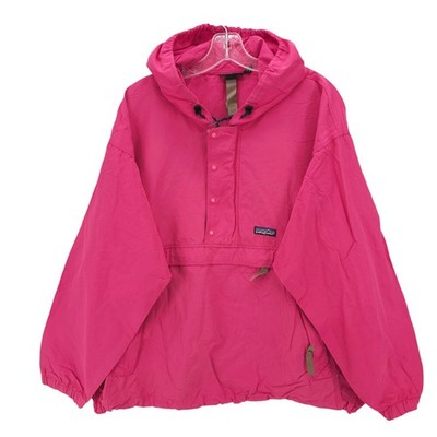Vintage PATAGONIA Jacket 53690 Pink Anorak Windbreaker Pullover Hooded LARGE