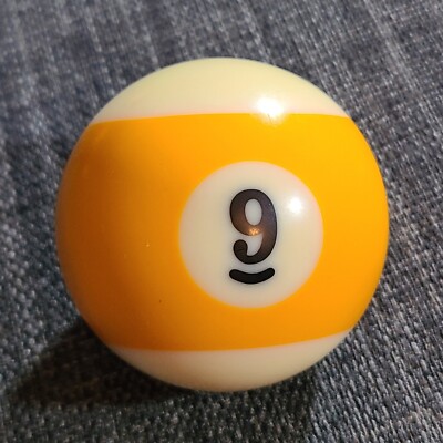 Vintage # 9 Yellow Stripe Pool Ball Replacement 2.25'' Bold Numbering