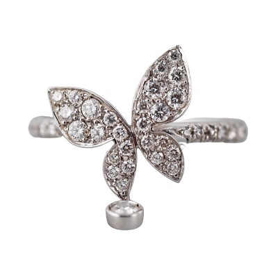 Mimi Milano Farfalla Diamond 18k White Gold Butterfly Ring