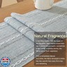 Farmhouse Decor Boho Table Runner with Macrame, Elegant Dusty Blue Coffee Table Runners 108 Inches Long, Rustic Home Decor Boho Decorations for Dining Room Kitchen Baby Bridal Shower (13