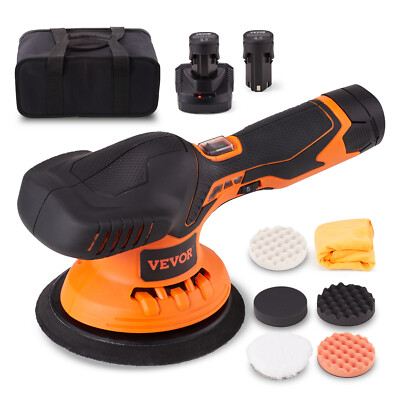 VEVOR Car Polisher Buffer Cordless Dual Action Polishing Machine 6'' 2PCS Battery