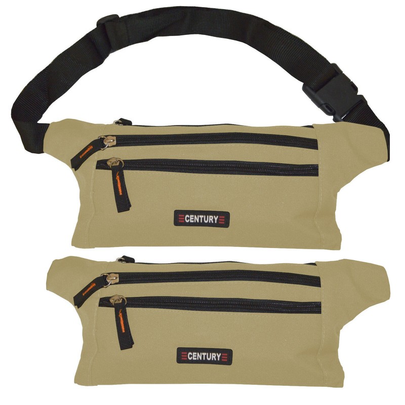 2x Jogging Bauchtasche 4 FÃ¤Cher HÃ¼Fttasche GÃ¼Rteltasche Joggingtasche (Beige)