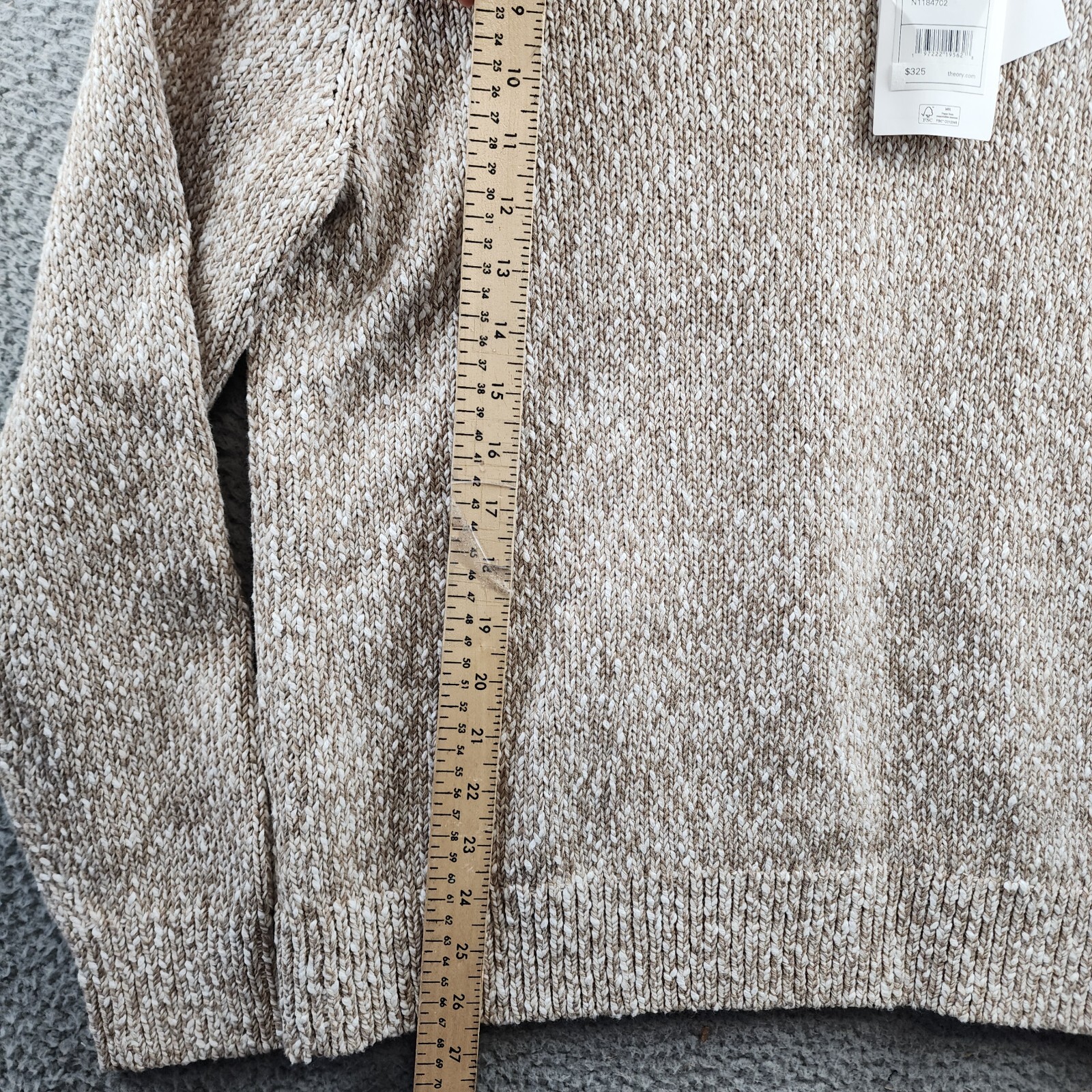 Theory Mauno Crewneck Sweater Men's S Pumice Multi Long Sleeve Pullover - Picture 9 of 14