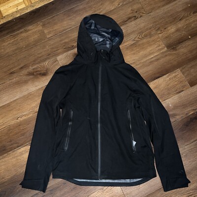 Champion Black Waterproof Breathable Technology Hooded Jacket Size Medium EUC