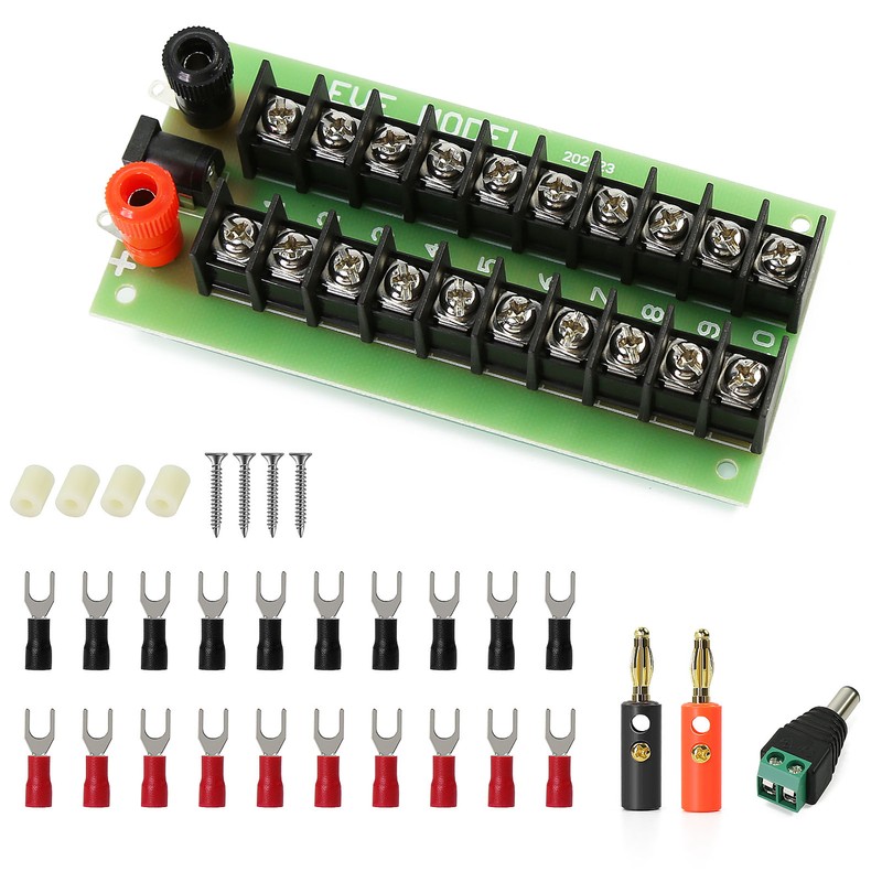 1X Power Distribution Board 3 Inputs 2 x 10 Outputs for DC AC Voltage PCB005