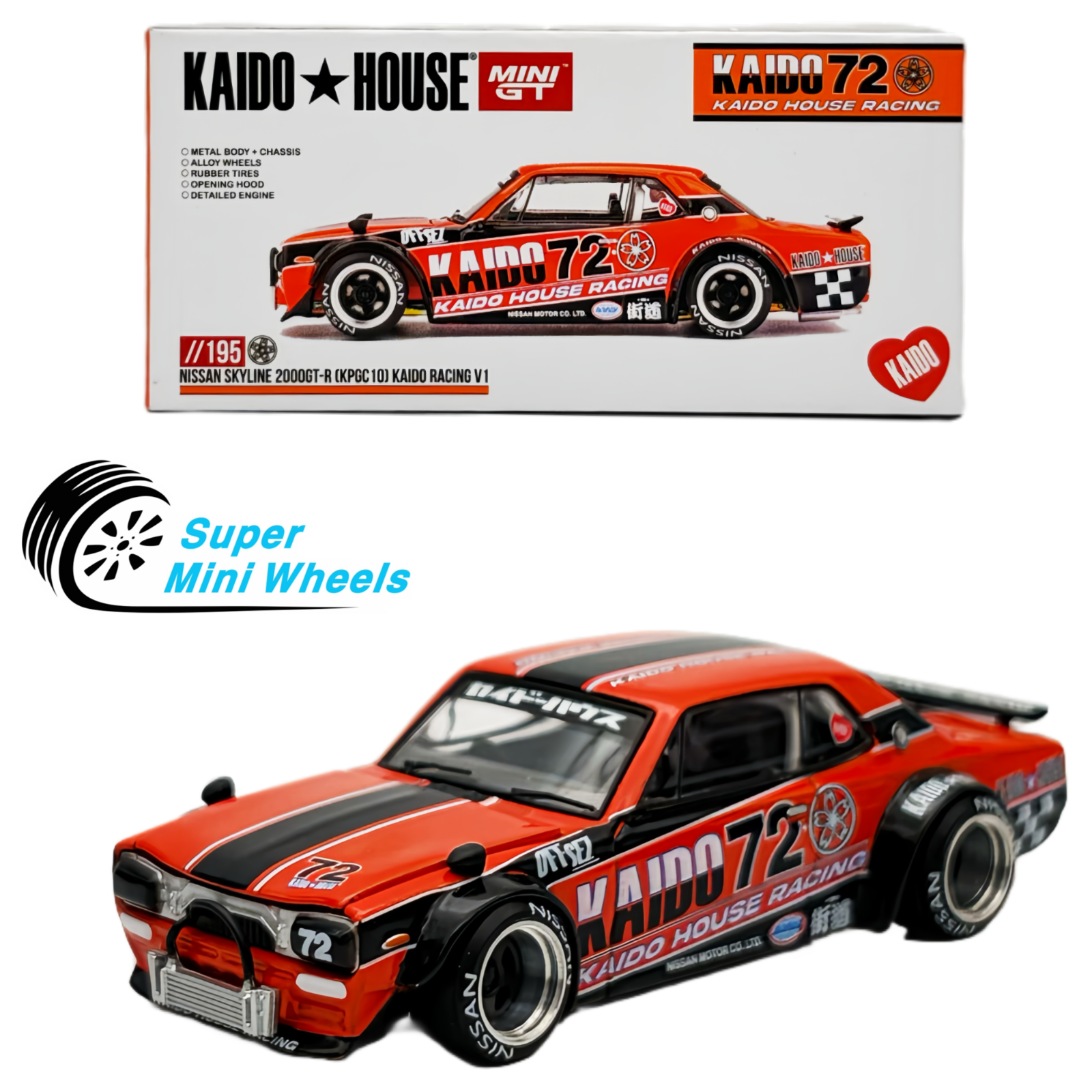 Mini GT x Kaido House 1:64 Nissan 2000GT-R (KPGC10) Kaido Racing