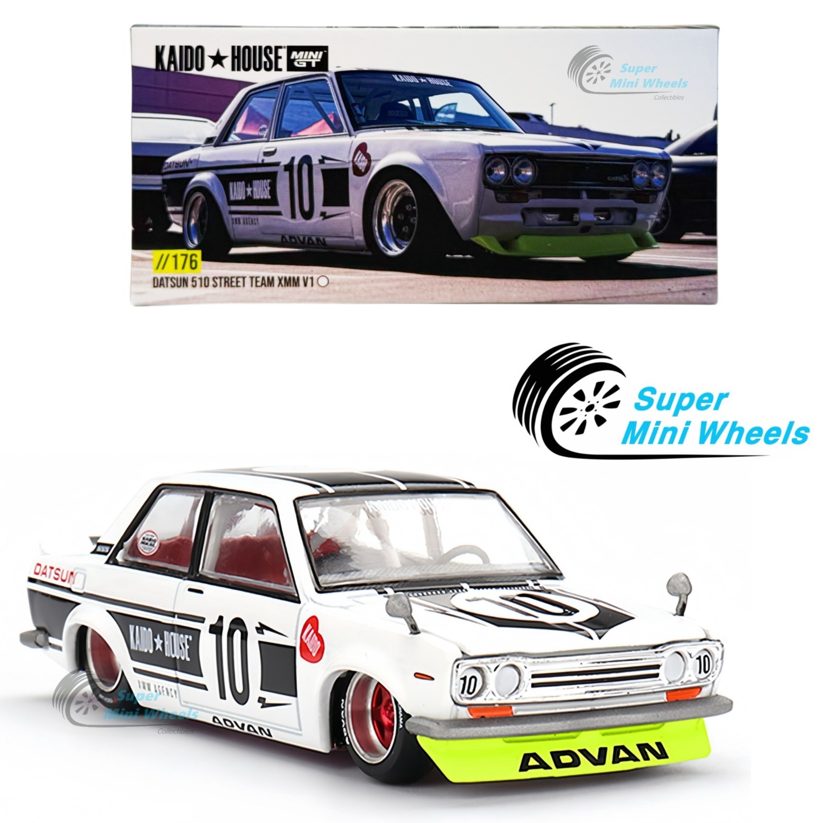 Kaido House x Mini GT 1:64 Datsun 510 Street Team XMM V1