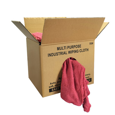 New Industrial A-Grade Shop Towels - Cleaning Towels Red - Multipurpose Cleaning
