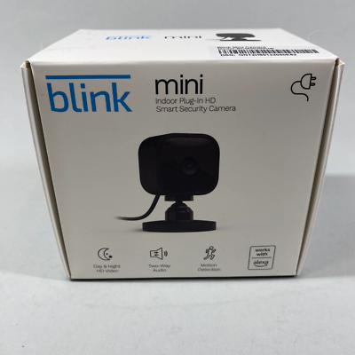 New Blink Mini Indoor Plug-In Smart Security Camera BCM00300UB