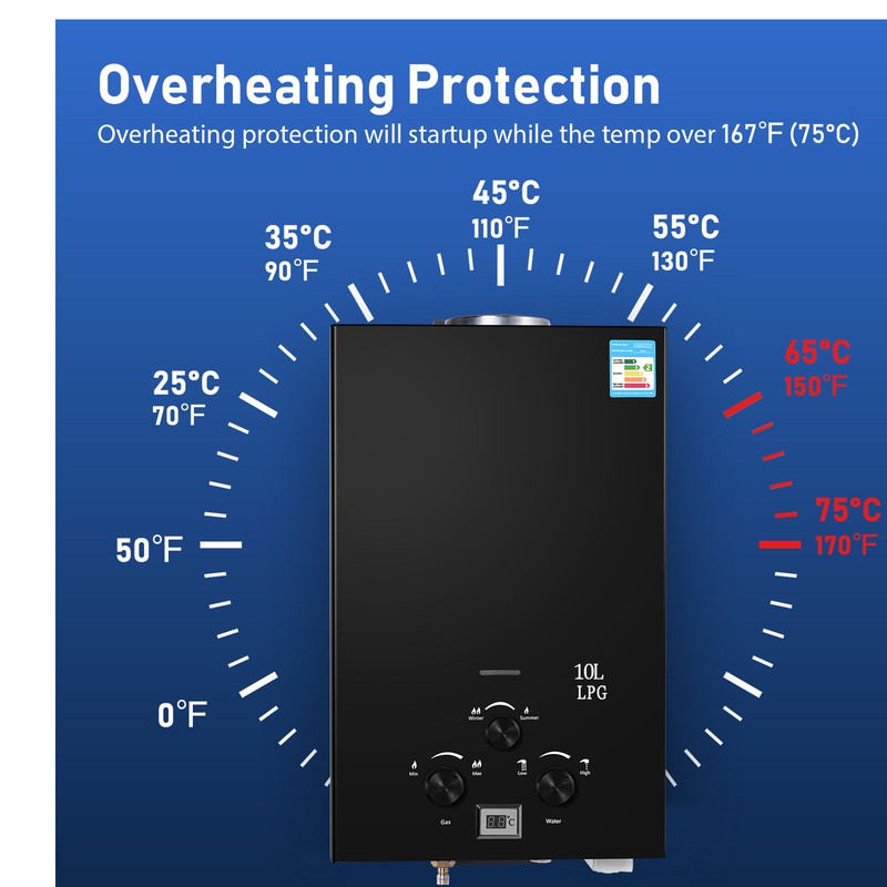 10L Tankless Water Heater Propane Constant Propane Water Heater Instant Water